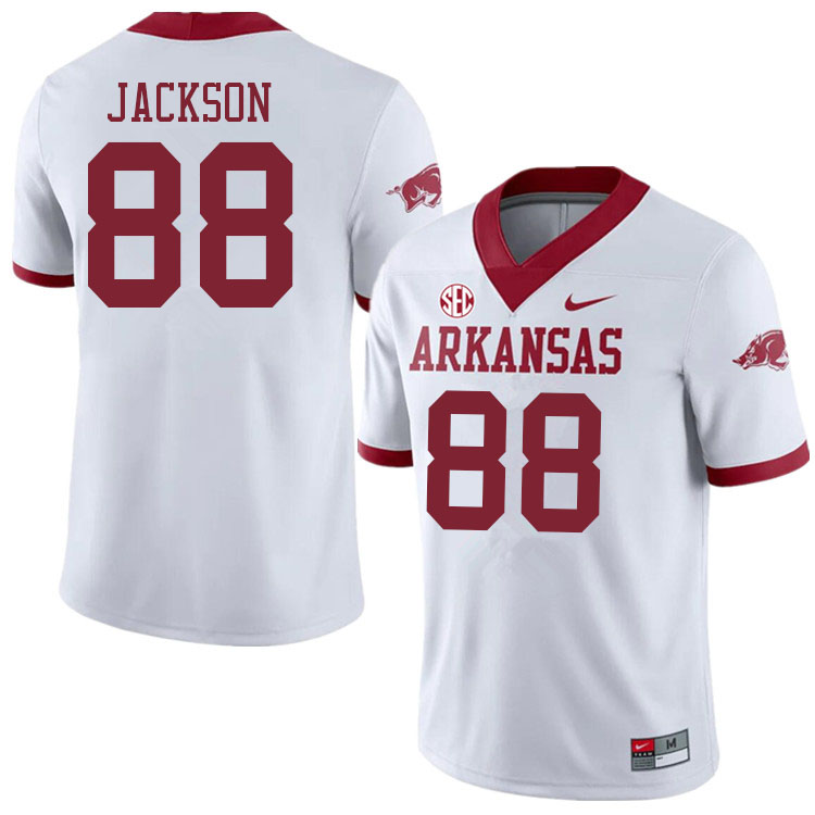 Men #88 Koilan Jackson Arkansas Razorbacks College Football Jerseys Sale-Alternate White